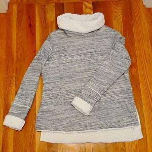 Cowl Neck Fleece Sherpa Sweatshirt Sonoma M